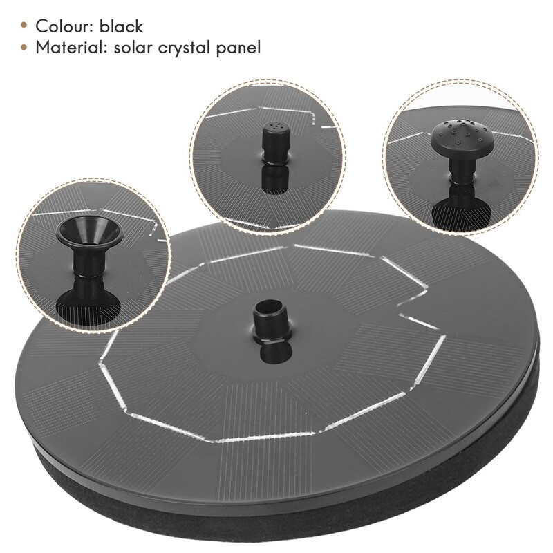 Solárne fontánové čerpadlo Plávajúce fontánové čerpadlo pre vtáčí kúpeľ, akvárium, akvárium a vonkajšiu záhradnú dekoráciu