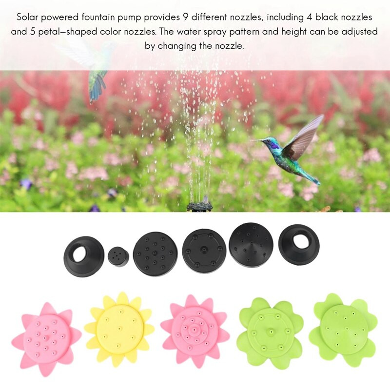 Solárne fontánové čerpadlo Plávajúce fontánové čerpadlo pre vtáčí kúpeľ, akvárium, akvárium a vonkajšiu záhradnú dekoráciu