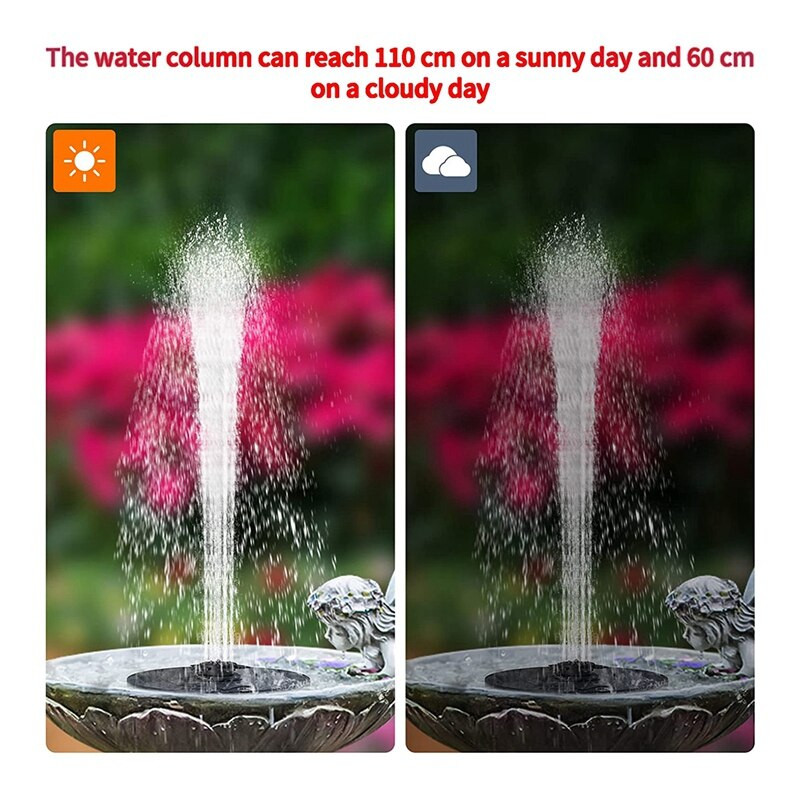 Saulės paukščių vonios fontano siurblys, 3 W saulės fontanas, laisvai stovintis plūduriuojantis saulės energija varomas vandens fontano siurblys sodui