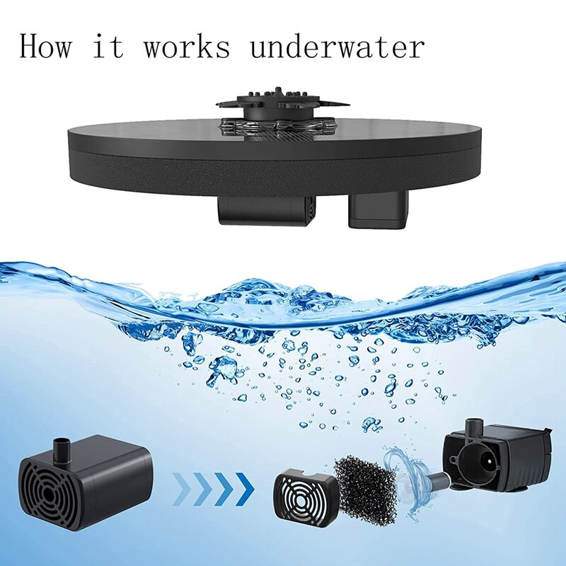 Saulės paukščių vonios fontano siurblys, 3 W saulės fontanas, laisvai stovintis plūduriuojantis saulės energija varomas vandens fontano siurblys sodui