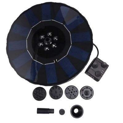 S 5 tryskami, solárne napájané fontánové čerpadlo, farebné LED solárne vodné fontány pre záhradné vtáčie kúpadlo, jazierko, akvárium s rybami.