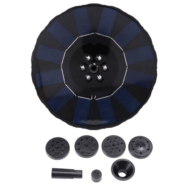 S 5 tryskami, solárne napájané fontánové čerpadlo, farebné LED solárne vodné fontány pre záhradné vtáčie kúpadlo, jazierko, akvárium s rybami.