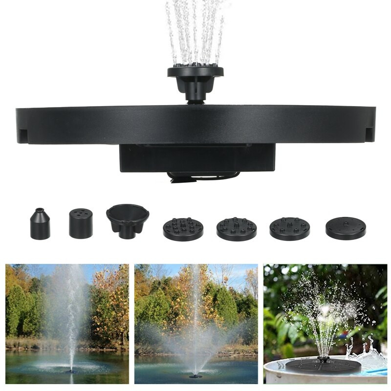 Vylepšená solárna fontána so 6 tryskami, 3,8 W solárne čerpadlo na fontánu, solárna fontána do vtáčieho kúpeľa, jazierka, bazéna