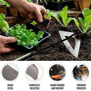 Νέα εξ ολοκλήρου από χάλυβα Hardened Hollow Hoe Handheld Weeding Rake Planting Vegetables Farm Garden Agriculture Weeding Tools dropshipping