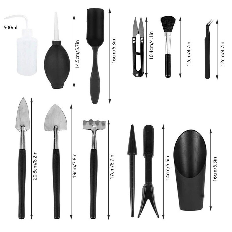 12/13 ks Náradie na sukulentné rastliny Záhradná sada na pestovanie rastlín Mini záhradné ručné náradie Sada vnútorných bonsajov Miniatúrny nástroj na presádzanie sadeníc