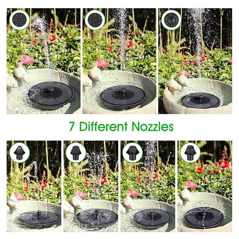 Najlepšie solárne fontánové čerpadlo, 2,2 W plávajúca solárna fontána do jazierka s 8 tryskami, solárne vodné čerpadlo pre vtáčí kúpeľ, záhradná dekorácia