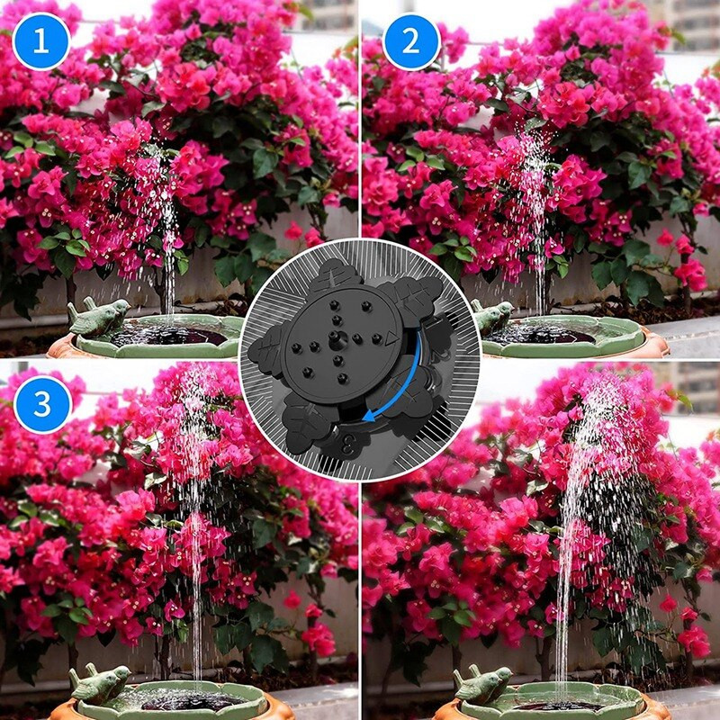 Solárne čerpadlo na fontánu pre vtáčí kúpeľ, 3W solárna fontána, voľne stojace plávajúce solárne čerpadlo na fontánu do záhrady