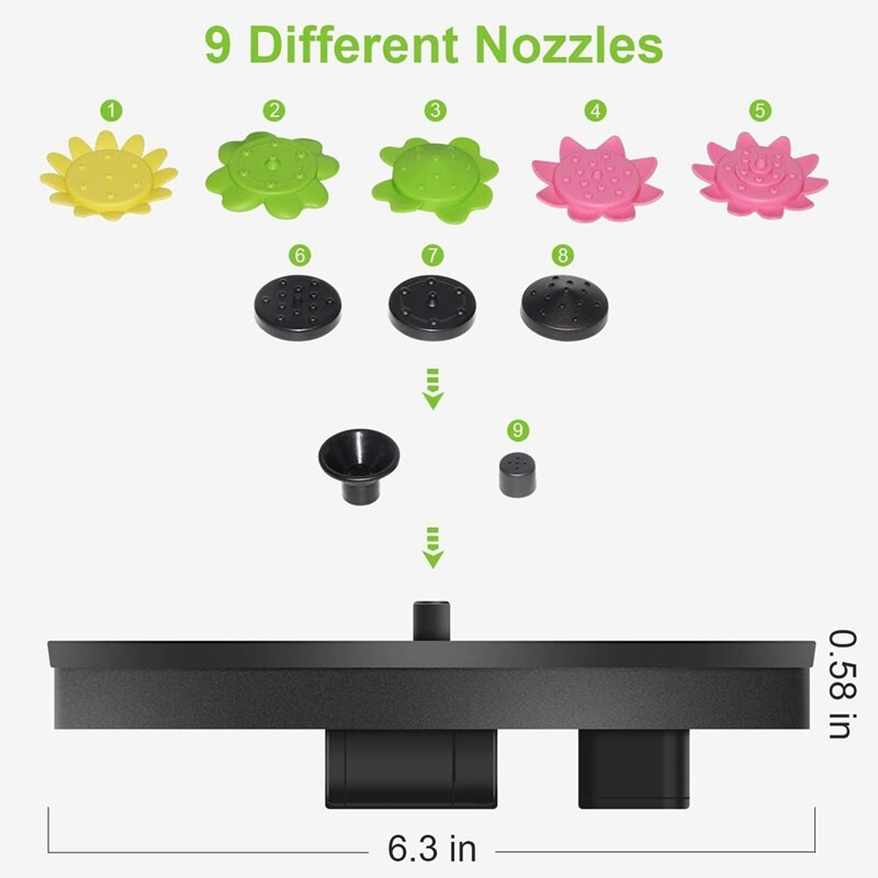 Päikeseenergia purskkaevupump Ujuv purskkaevupump linnuvanni basseini akvaariumi ja väliaia kaunistamiseks