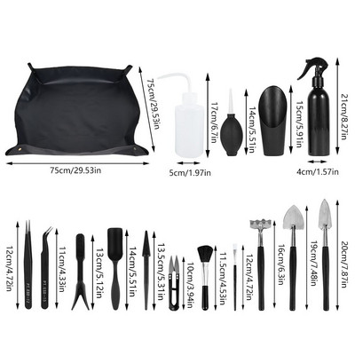 Mini záhradné ručné náradie Multifunkčné náradie pre sukulentné rastliny Miniatúrne sukulentné rastliny Kvetinové záhradnícke náradie Súprava náradia na presádzanie