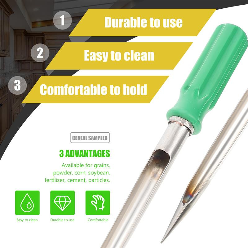 Kviečių kukurūzų ryžių grūdų miltelių mėginių ėmiklis nerūdijančio plieno grūdų mėginių ėmiklis