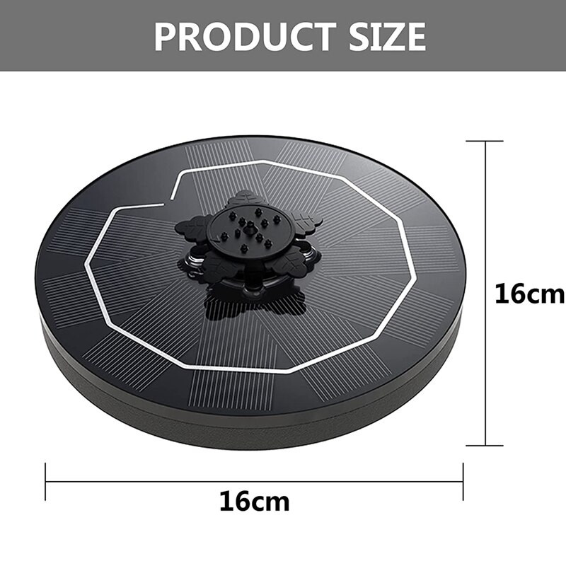 Solárne čerpadlo na fontánu pre vtáčí kúpeľ, 3W solárna fontána, voľne stojace plávajúce solárne čerpadlo na fontánu do záhrady