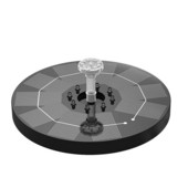 Napelemes szökőkút szivattyú, 3,5 W-os 180 mm-es napelemes szökőkút LED-fénnyel, 3000 Mah akkumulátor 6 modellel, szolár tószivattyú