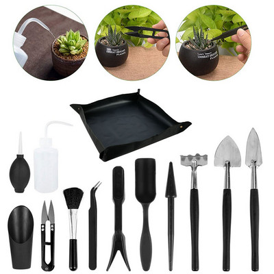 12 db-os kerti ültetőkészlet pozsgás növényekhez szerszámok mini kerti kéziszerszám készlet beltéri bonsai miniatűr transzplantációs palántaszerszámhoz