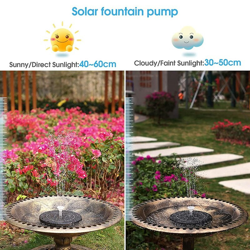 Solárne fontánové čerpadlo, 3,5 W 180 mm solárna fontána s LED svetlom, 3000 MAh batéria so 6 modelmi, solárne čerpadlo do jazierka