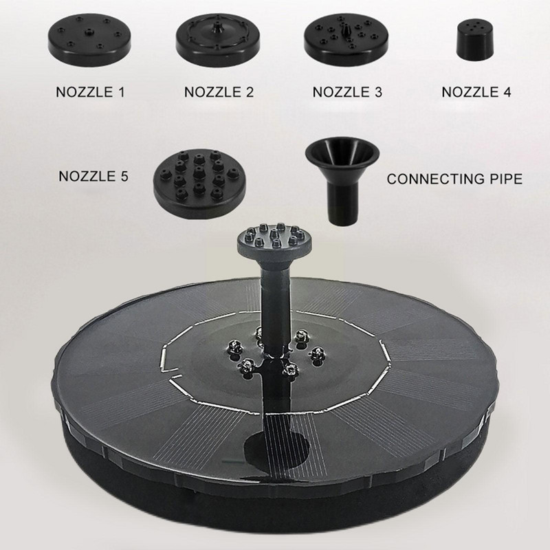 18/16/13cm vonkajšia plávajúca solárna záhradná fontána, solárne jazierko, fontána, vodný bazén, panelové čerpadlo, vodopád, fontána W4u3