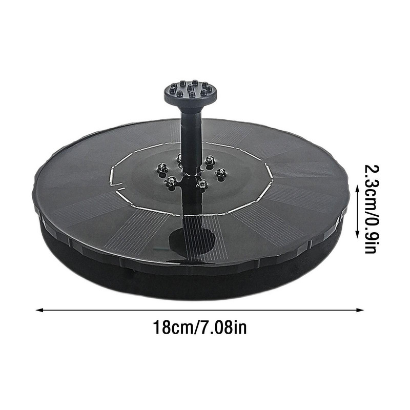 18/16/13cm vonkajšia plávajúca solárna záhradná fontána, solárne jazierko, fontána, vodný bazén, panelové čerpadlo, vodopád, fontána W4u3