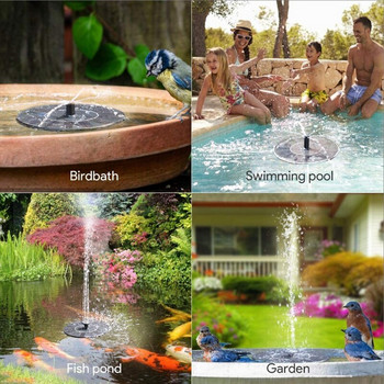 Solar Fountain Πλωτή ηλιακή αντλία σιντριβανιού νερού για Μπάνιο πουλιών Εξωτερική πισίνα λιμνών κήπου