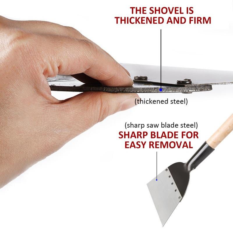 Lauko sodo valymo kastuvas Daugiafunkcis plieninis plokščias kastuvas Ledo kastuvas Ravėjimas sodinimas Sodo įrankis Pašalinkite lipdukus