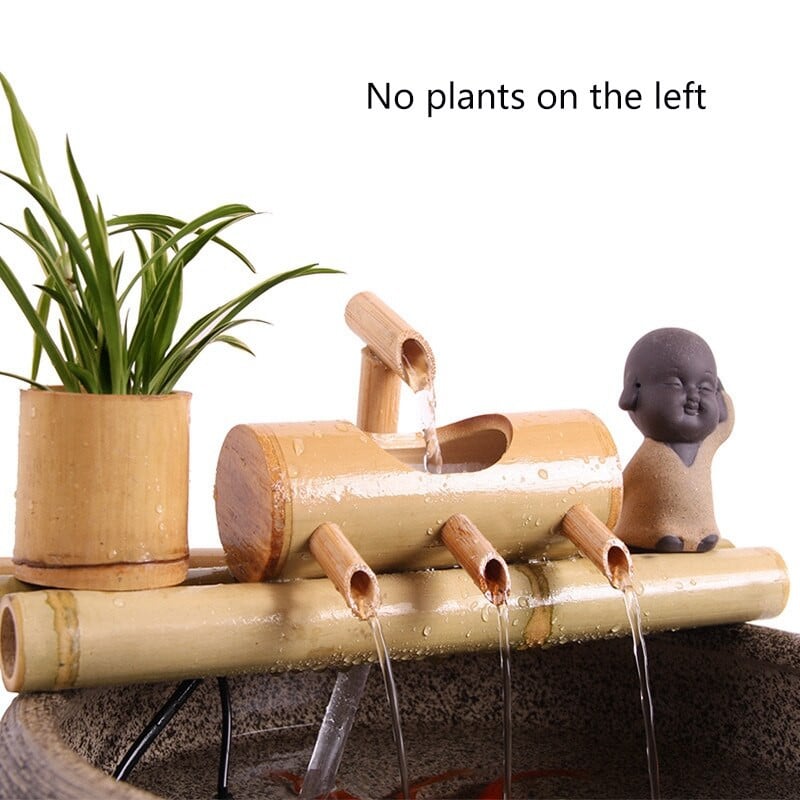 Bambusová akváriová recyklácia vody Feng Shui dekorácia trubicová vodná fontána kamenný žľab filter kancelársky stolový nábytok