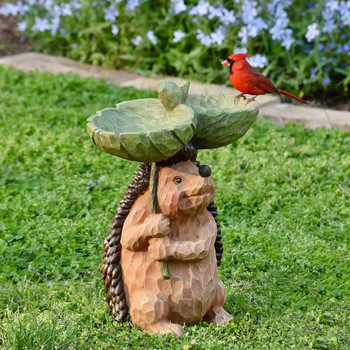 Garden Bird Bath Statue Retro Yard Resin Yard Bird Feeder Cartoon Sculpture Patio Courtyard Landscape Στολίδι