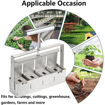 Εγχειρίδιο 2 ιντσών Square Soil Blocker Soil Block Maker with Handle for Garden Tool-ελαχιστοποιήστε τη ζημιά στο εύθραυστο ριζικό σύστημα