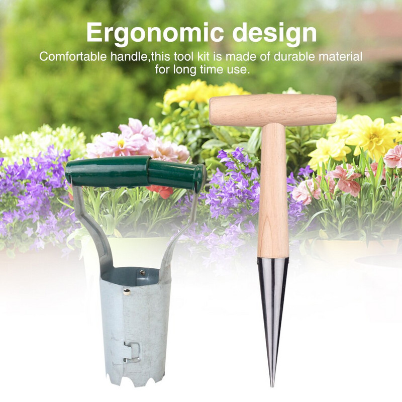 2 vnt Namai su skylutėmis sodinimo persodinimo rinkinys Rankinis daržovių gėlių sodo įrankis Sukulentai bonsai spygliuočių kasimas