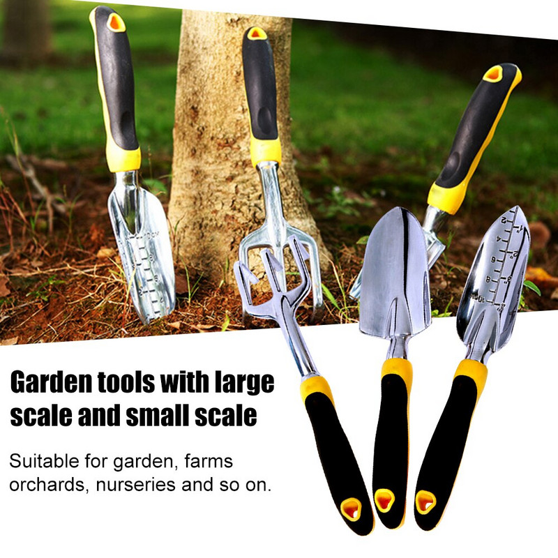 3-dielna sada záhradného náradia, ručné lopaty, záhradná presadzovacia lopata, lopata z hliníkovej zliatiny, mierka tri hrable, záhradné náradie