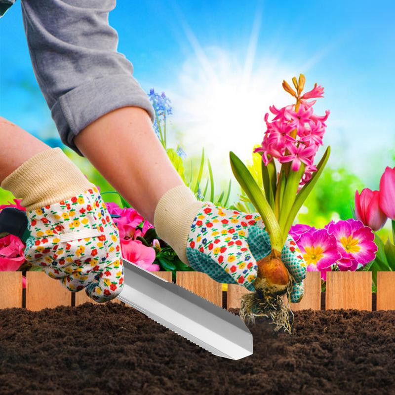 Záhradná lopata, záhradná stierka, čistý titán, záhradná ručná lopata s ergonomickou rukoväťou, hĺbkové značenie, meranie pre viac informácií