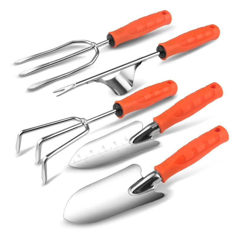 Sada ručného záhradného náradia z nehrdzavejúcej ocele na sadenie s ergonomickou rukoväťou pre záhradkárov, ktorí milujú presádzanie rastlín