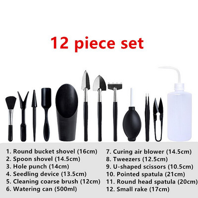 12 vnt / 15 vnt Mini sodo rankinių įrankių rinkinys sodo sodintuvo rinkinys Sultingų augalų įrankiai kambariniams bonsai miniatiūriniams persodinimo sodinukams