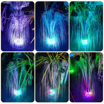 LED ηλιακά σιντριβάνια με έγχρωμο φως 6 ακροφύσια ηλιακή αντλία σιντριβάνι για κήπο Πισίνα Μπανιέρα πουλιών Δεξαμενή ψαριών Εξωτερική