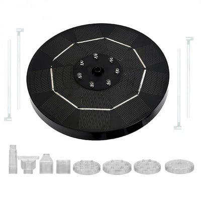 LED solárne vodné fontány s farebným svetlom 6 trysiek solárne napájané fontánové čerpadlo pre záhradu, vtáčiu misku, jazierko, bazén, akvárium, vonkajšie