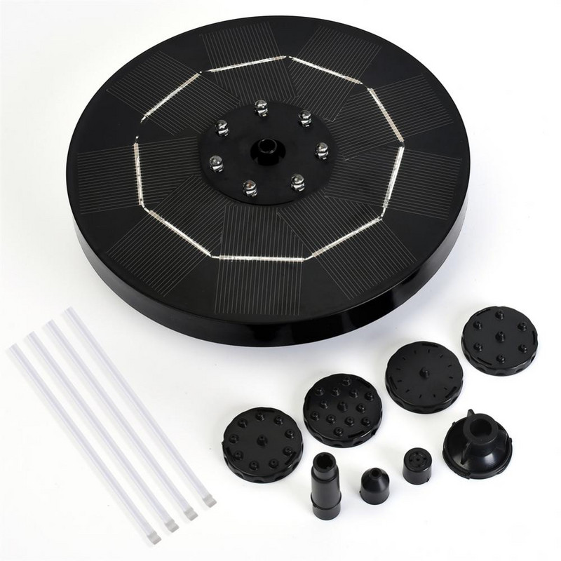 LED solárne vodné fontány s farebným svetlom 6 trysiek solárne napájané fontánové čerpadlo pre záhradu, vtáčiu misku, jazierko, bazén, akvárium, vonkajšie