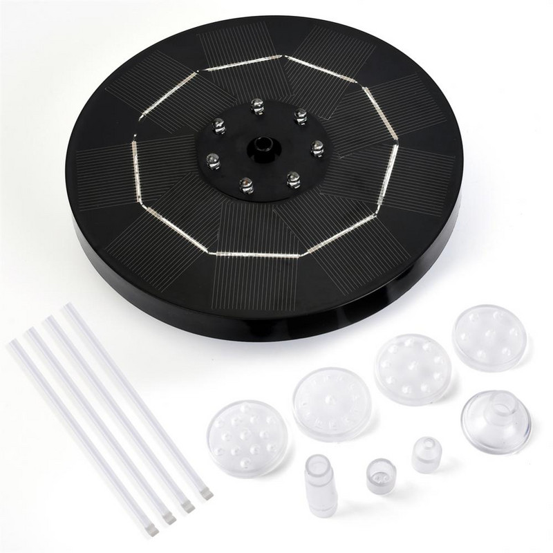 LED solárne vodné fontány s farebným svetlom 6 trysiek solárne napájané fontánové čerpadlo pre záhradu, vtáčiu misku, jazierko, bazén, akvárium, vonkajšie