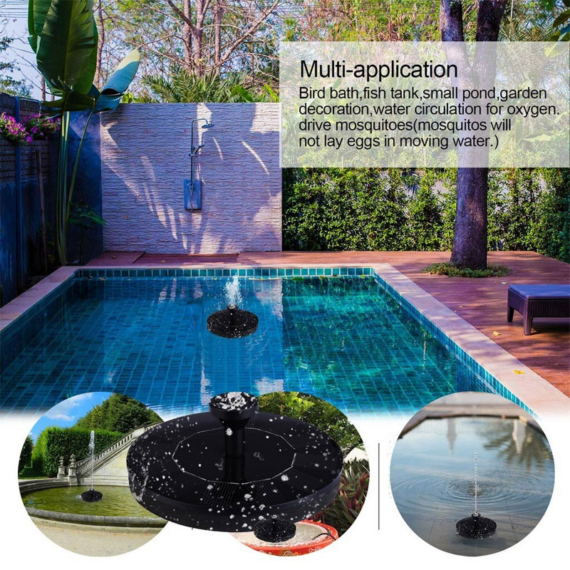 Mini saulės energijos vandens fontanas sodo baseino tvenkinys 45 cm lauko saulės baterijų paukščių vonia plūduriuojanti siurblys sodo apdaila Piscina