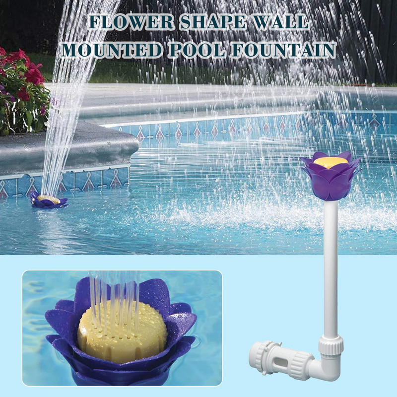 Baseino fontanas Reguliuojamas gėlių formos krioklio purškimo purškiklis Požeminis tvenkinio purškiklis baseino dekoro fontanas ir ab I4i3