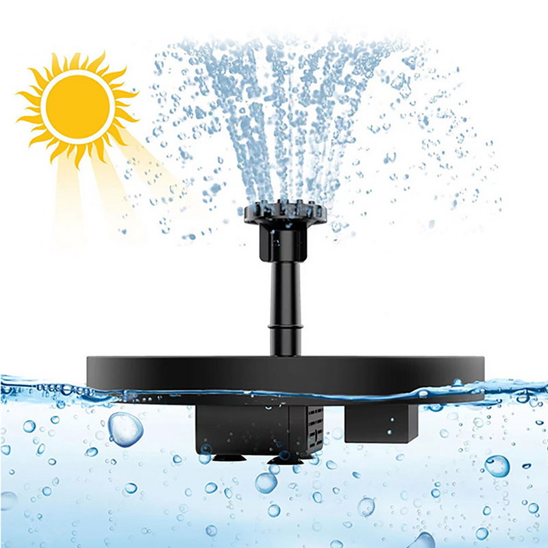 7 V 2,5 W saulės energija varomas fontanas Saulės fontano siurblys 6 purkštuvai Saulės paukščių vonios fontanas baseino sodo žuvų rezervuarų akvariumui