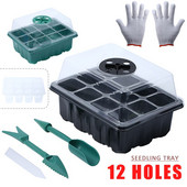 3 vnt / 5 vnt 12 ląstelių sėklų padėklas su ventiliacinėmis angomis viso dydžio įdėklai.