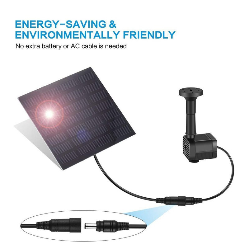 Saulės siurblys Saulės energijos sodo fontanas siurblys Saulės sodo fontanas Krioklys Saulės lauko paukščių vonia Tekantis vandens fontanas