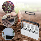 Rankinis dirvožemio blokatorius, 2 colių sodinimo dirvožemio blokų formuotojas, skirtas sodo cinkuoto plieno dirvožemio blokui. Padarykite daugkartinio naudojimo sėklų skleistuvus