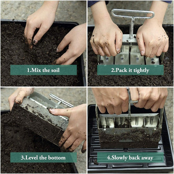 Ръчен блокиращ почвата 2-инчов оформящ почвен блок за засаждане за градина Поцинкован стоманен почвен блок Направете разпръсквачи на семена за многократна употреба