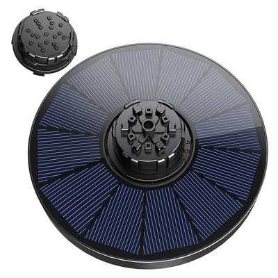 Solárne fontány pre vtáčí kúpeľ, solárna plávajúca fontána s vodným čerpadlom, 2,2 W solárna fontána so 7 vodnými článkami, plávajúci bazén.