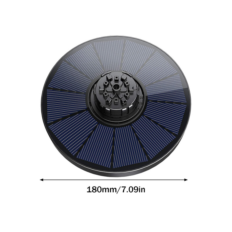 Solárne fontány pre vtáčí kúpeľ, solárna plávajúca fontána s vodným čerpadlom, 2,2 W solárna fontána so 7 vodnými článkami, plávajúci bazén.