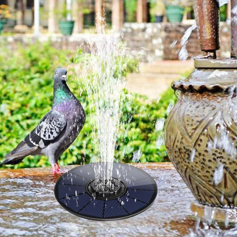 Solárna fontána s vodným čerpadlom, vtáčí kúpeľ, fontány na vodu pre vonkajšie použitie, 4 trysky v 1, 100 plných solárnych panelov, solárny vtáčí kúpeľ.