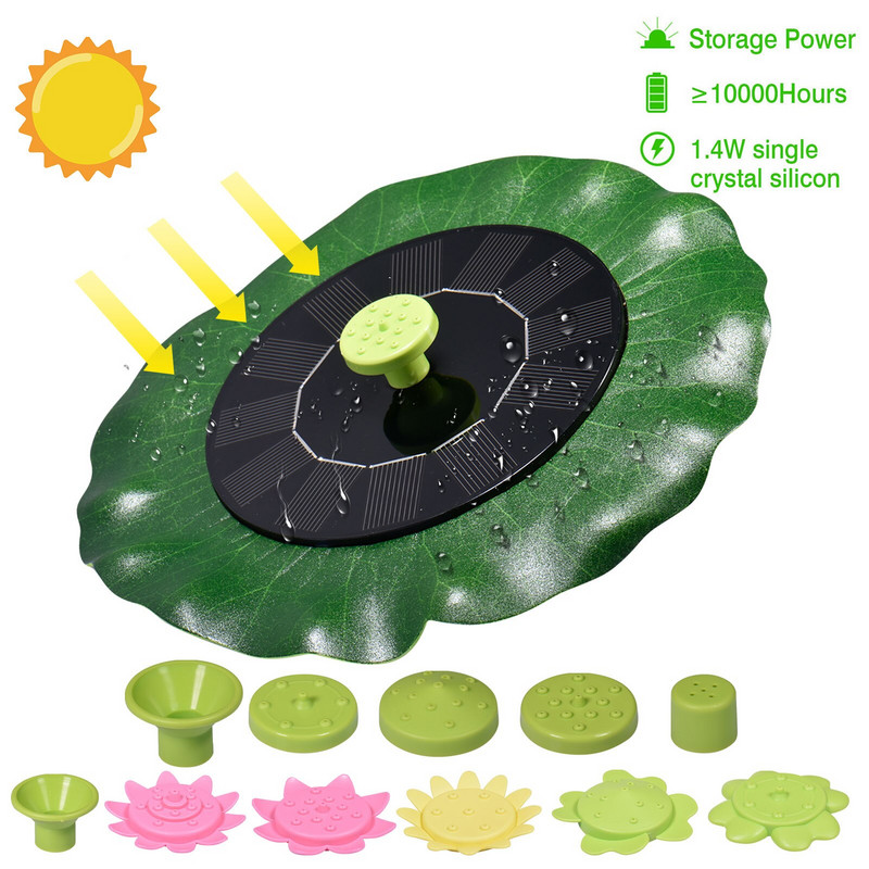 Solárna fontána na vodné jazierko, vylepšená solárna fontána, vonkajšie solárne fontánové čerpadlo pre vtáčí kúpeľ, akvárium, ryby a...