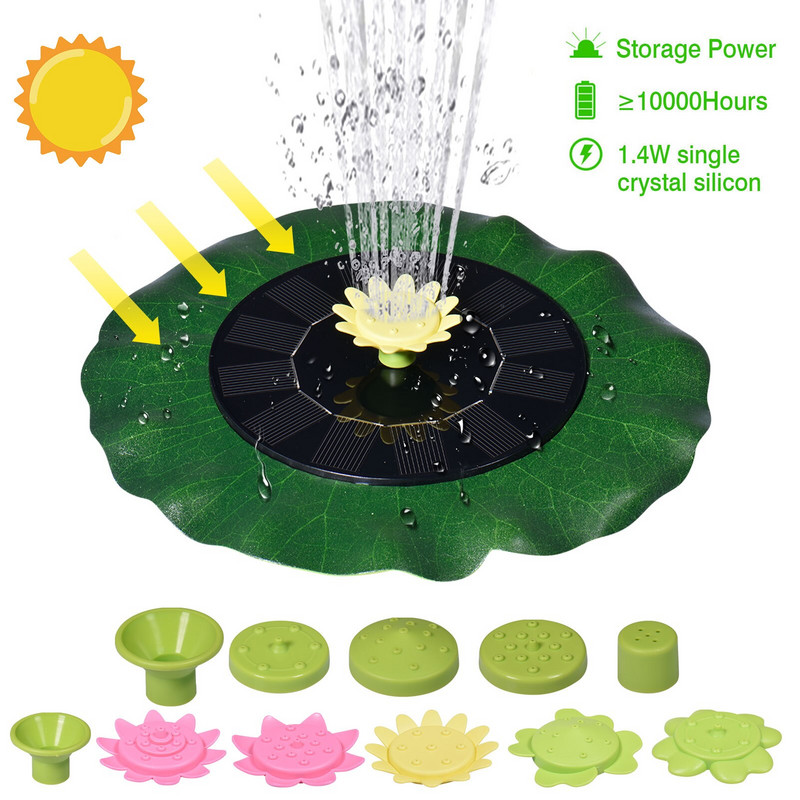 Solárna fontána na vodné jazierko, vylepšená solárna fontána, vonkajšie solárne fontánové čerpadlo pre vtáčí kúpeľ, akvárium, ryby a...