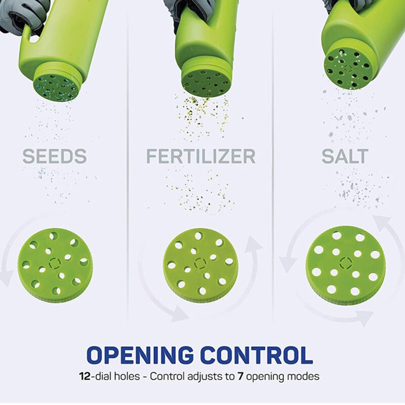 2L rankinis sėklų trąšų druskos barstytuvas Reguliuojamo skylės dydžio sodo įrankis Nešiojamas laistytuvas sėjos įrankis J99Sto