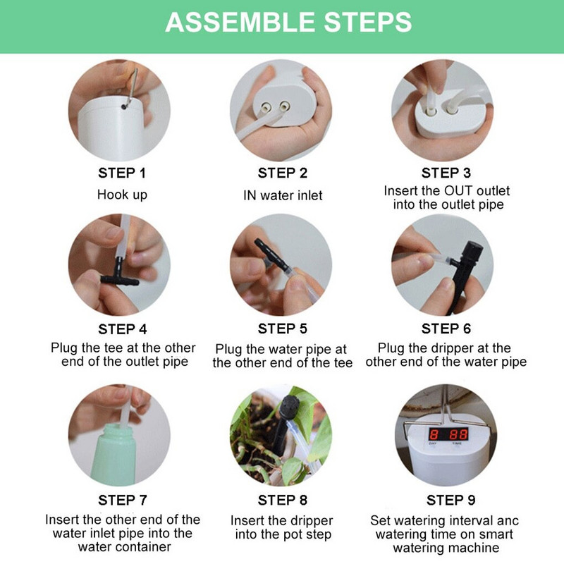 8/4/2 galvutės automatinio laistymo siurblio valdiklis Gėlės Augalai Namų purkštuvas Lašelinio drėkinimo įrenginys Siurblio laikmačio sistema Lauke