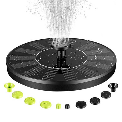 Saulės vandens fontanas, 1,4 W saulės fontano siurblys, saulės paukščių vonios fontano siurblys su 10 purkštukų, lauko saulės fontanas