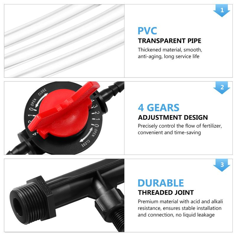 1 komplekti väetise pihusti aia kastmisseade G3/4 väetise pihusti lüliti veetoru filtri tarvikud